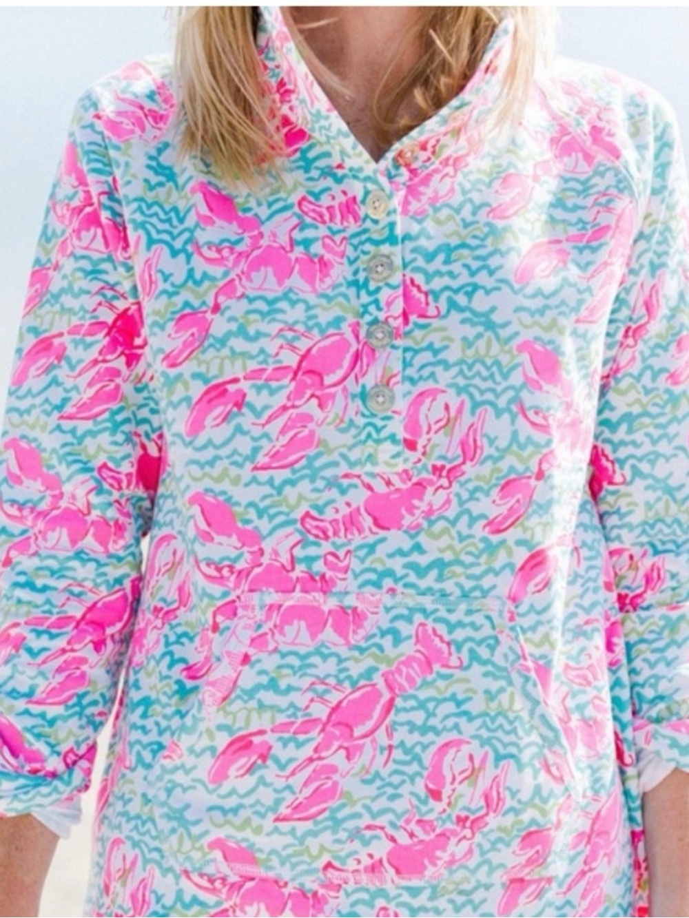 Lilly Pulitzer Pink and Green Print Top